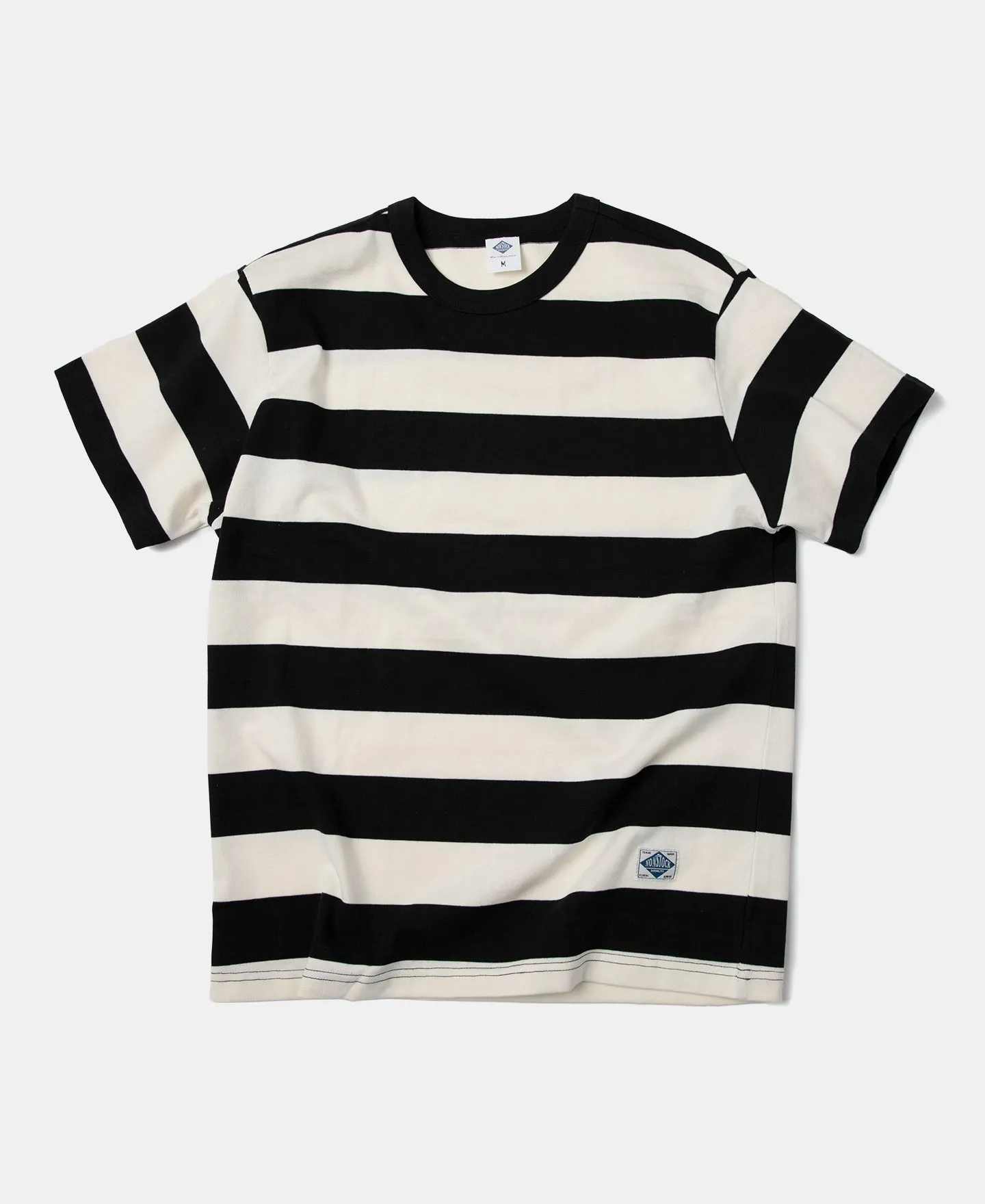 Heavyweight Cotton Wide Striped T-Shirt - Black/Apricot