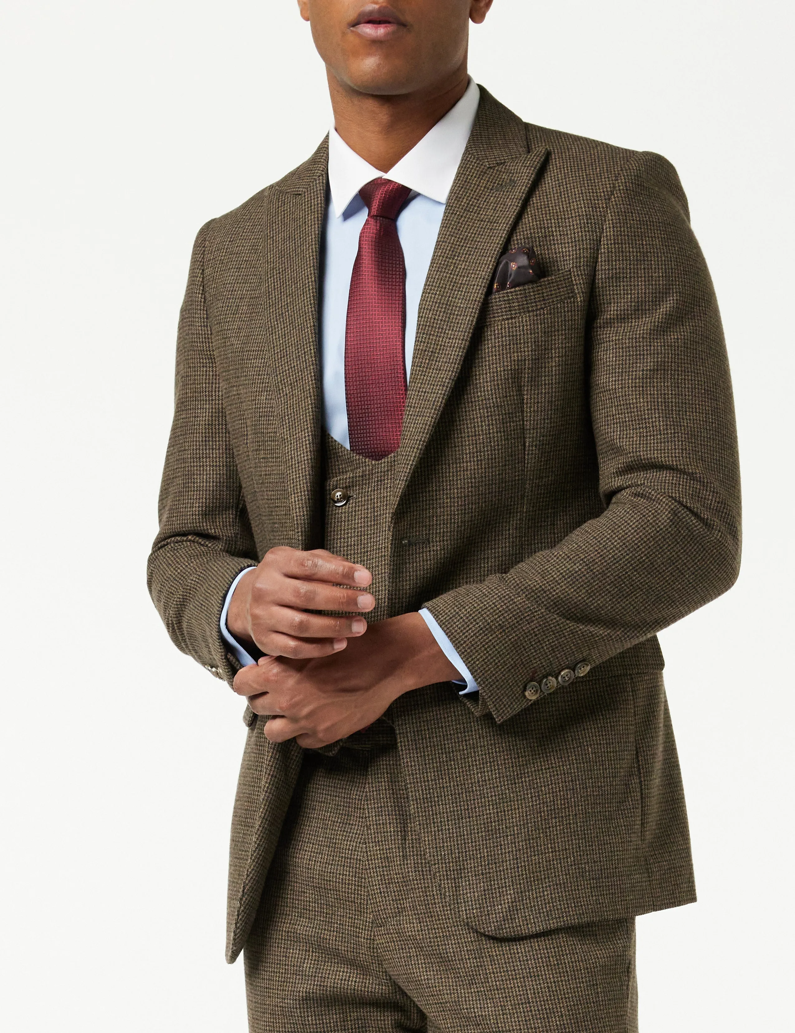 HERVE - BROWN HOUNDSTOOTH TWEED SUIT