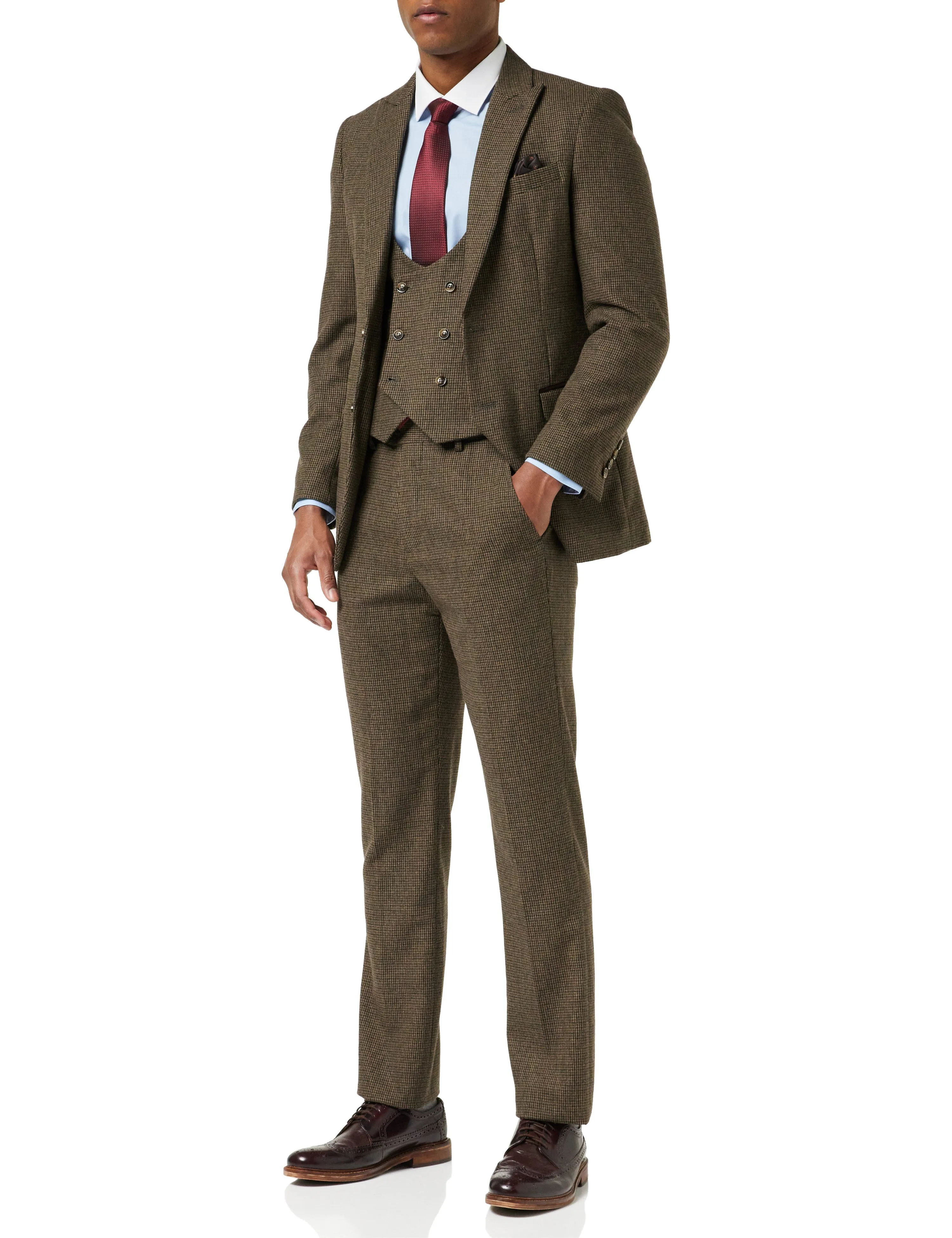 HERVE - BROWN HOUNDSTOOTH TWEED SUIT