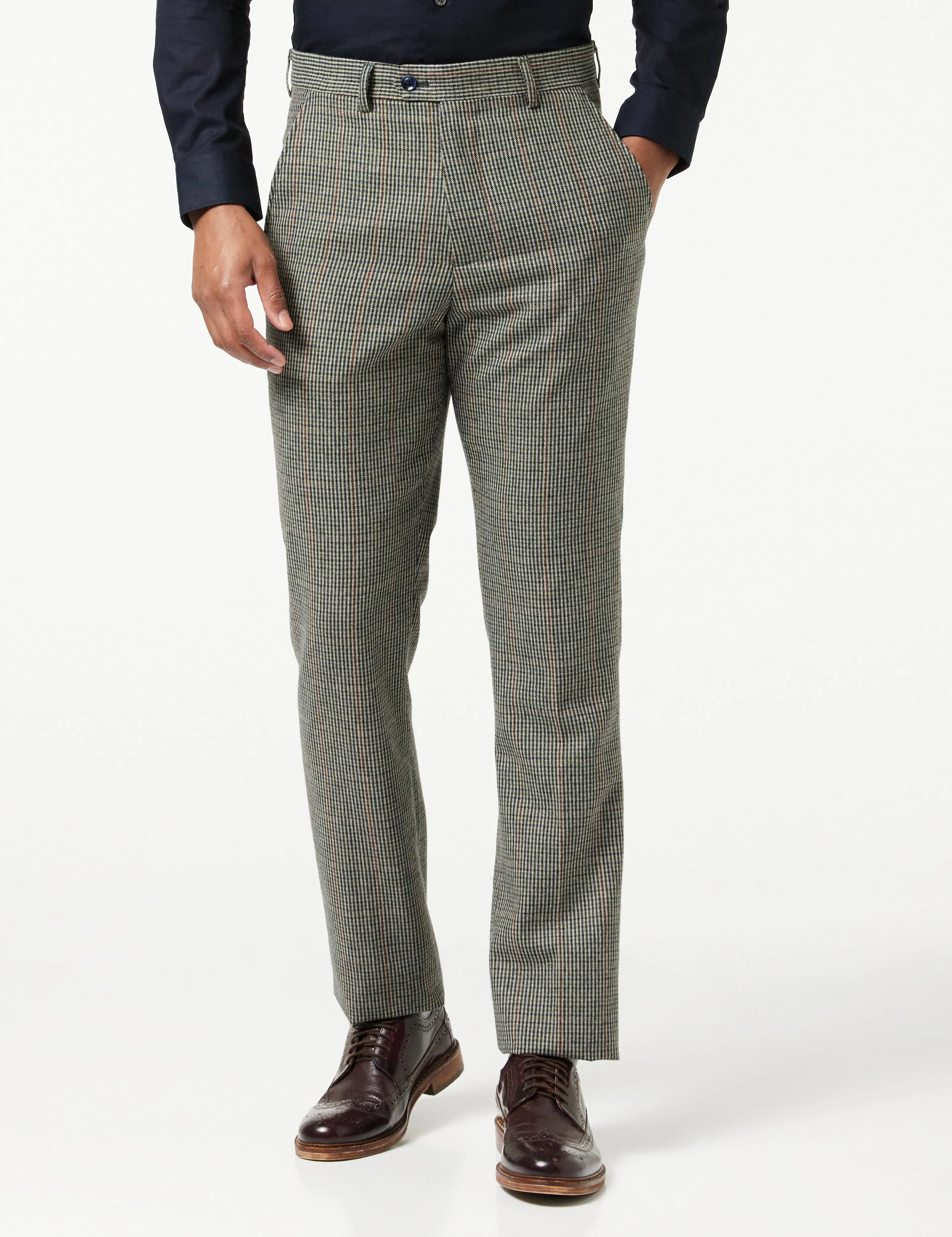 HERVE – GREEN HOUNDSTOOTH TWEED SUIT