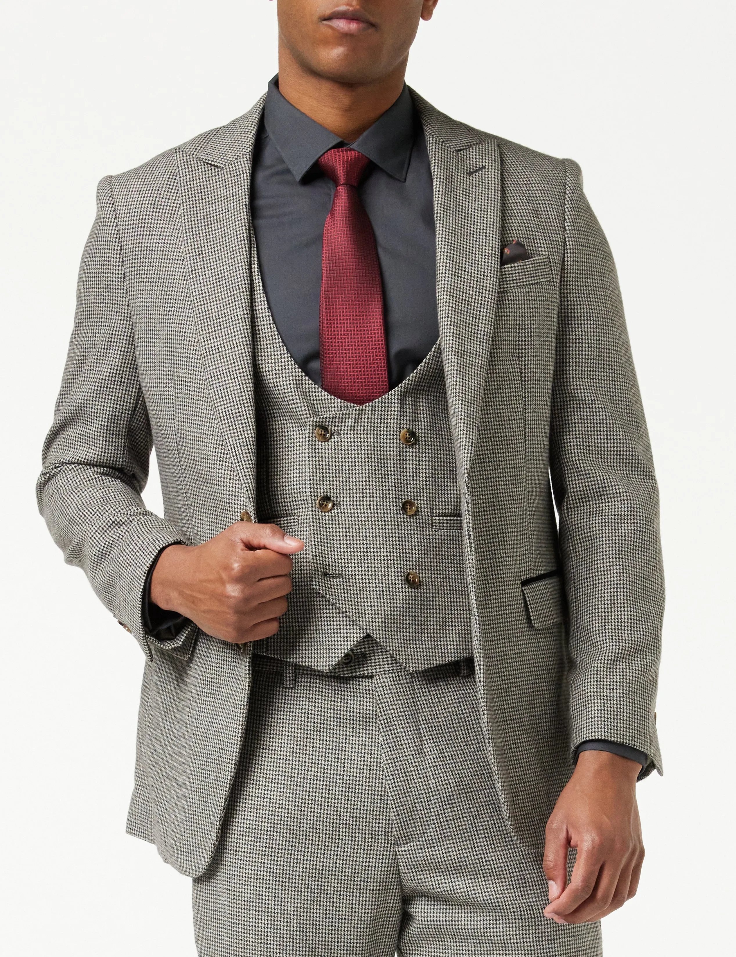 HERVE – GREY HOUNDSTOOTH TWEED SUIT