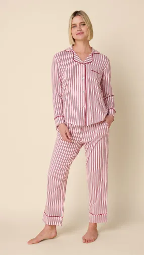 Holiday Stripe Pima Knit Long-Sleeved Pajama