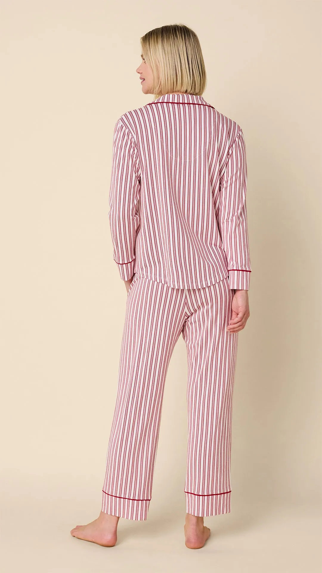 Holiday Stripe Pima Knit Long-Sleeved Pajama