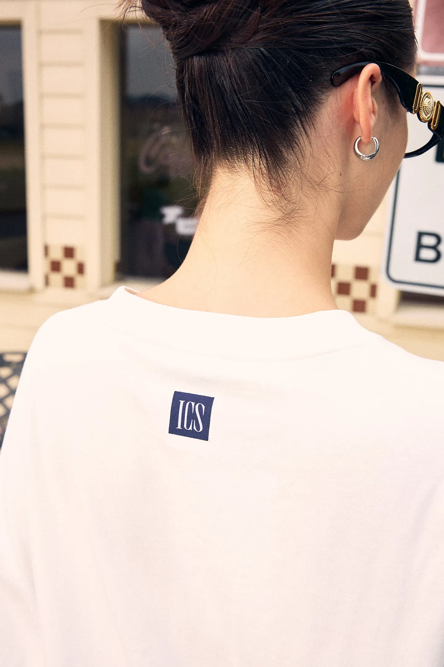 ICS Mosaic Text Long-sleeved T-shirt