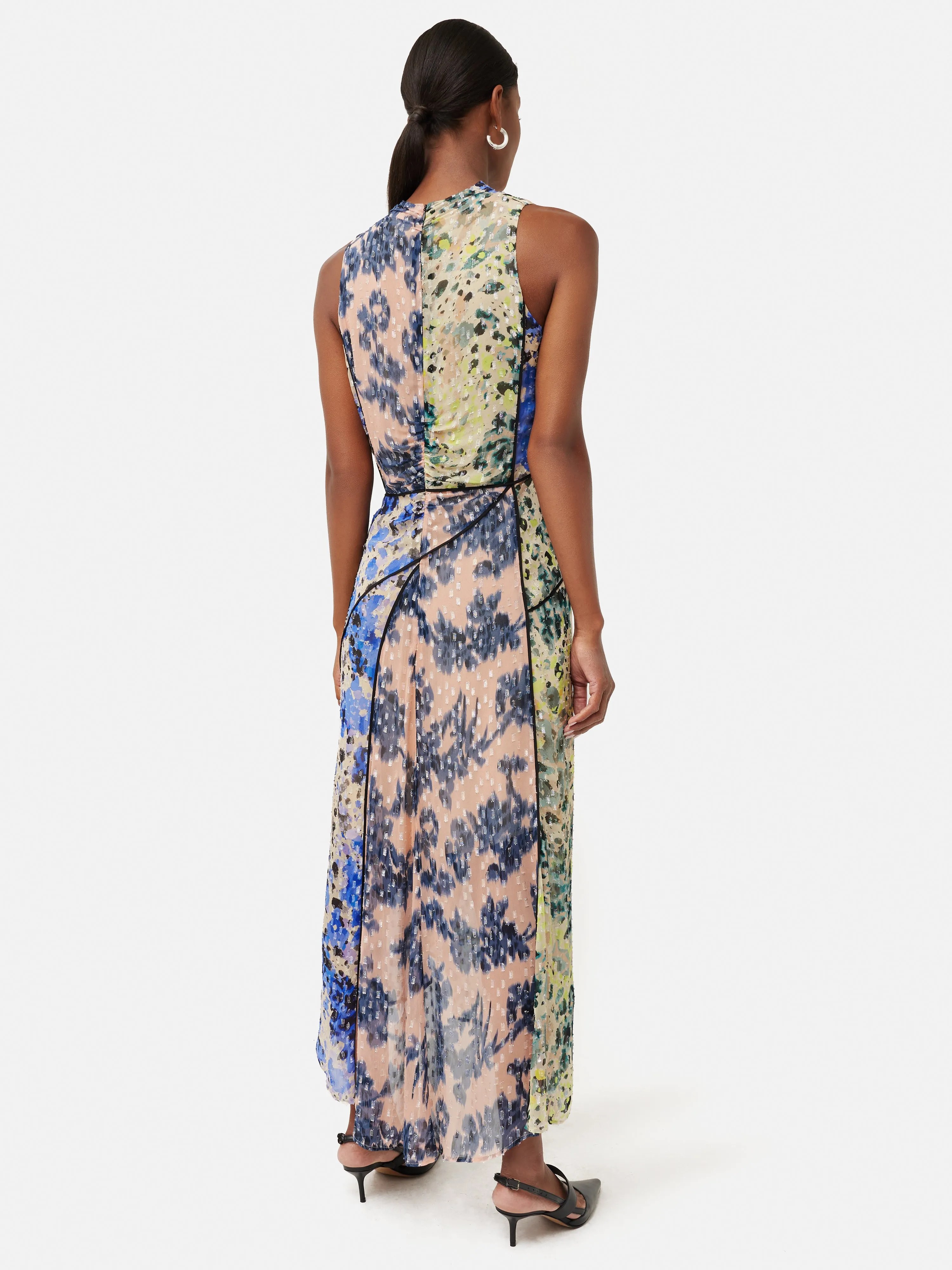 Ikat Posy Metallic Maxi Dress | Multi