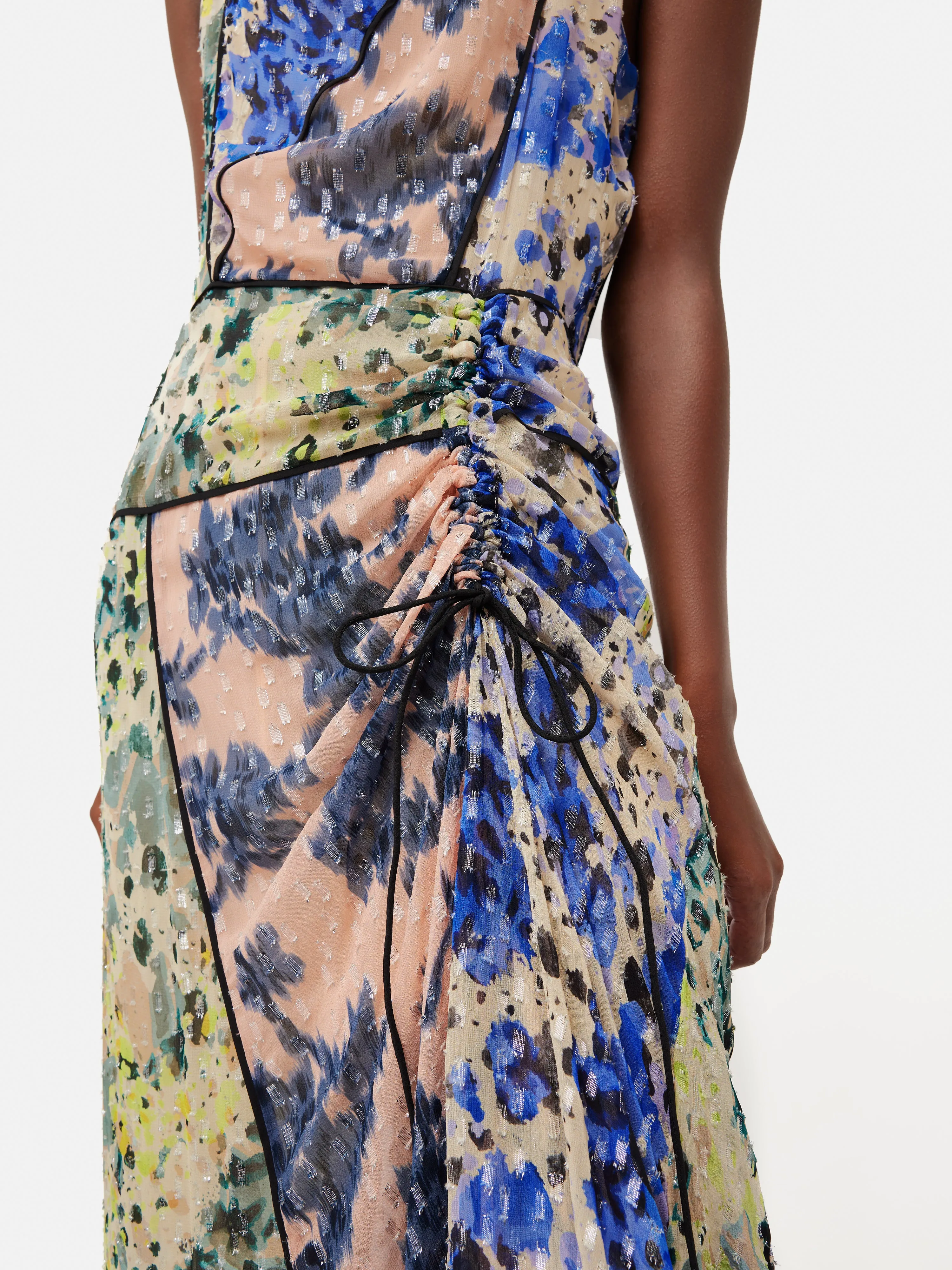 Ikat Posy Metallic Maxi Dress | Multi