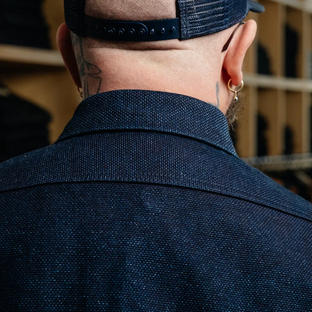 Iron Heart IHSH-397-IND Sashiko Work Shirt Indigo