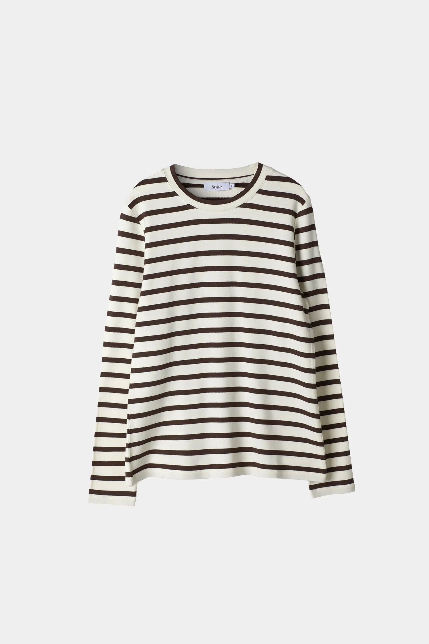 JERSEY LONG SLEEVE TOP - CANVEY BROWN STRIPED