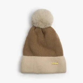 Jody Two Tone Fleece Lined Beanie - Cappucino