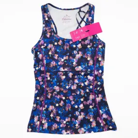 Joules Womens Top Purple Floral Sports Active Stretch Vest