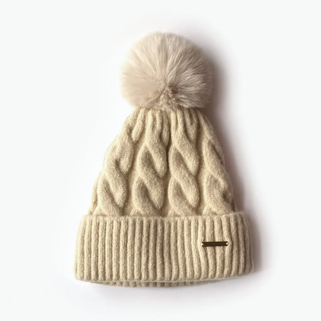 Kate Fleece Lined Beanie - Cream