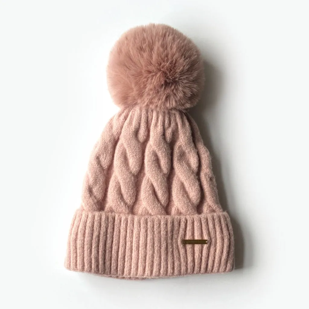 Kate Fleece Lined Beanie - Dusty Pink