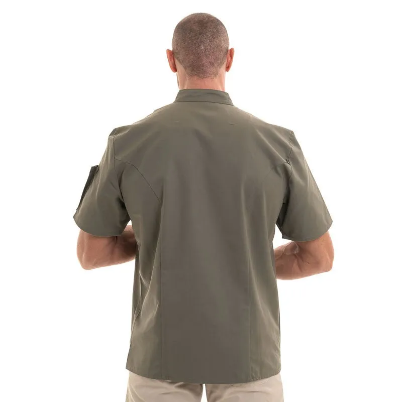 Khaki Short Sleeve Chef's Coat Nero - ROBUR