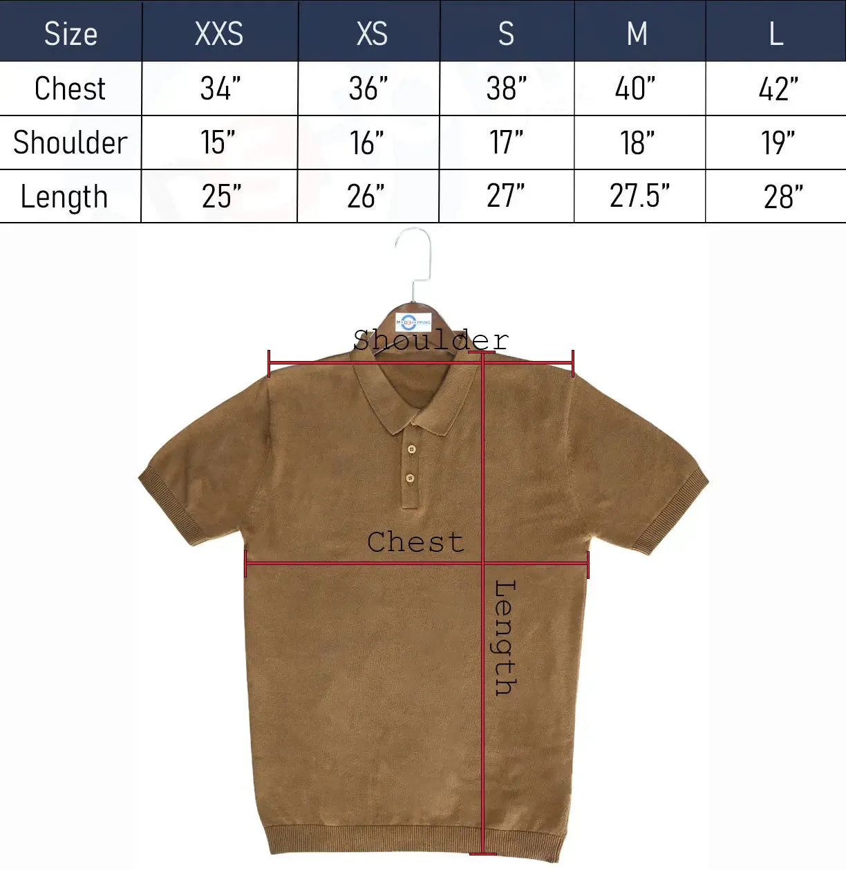 Knitwear - Brown Knitted Short Sleeve Polo Shirt