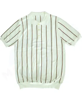 Knitwear - Off White Stripe Knitted Polo Shirt