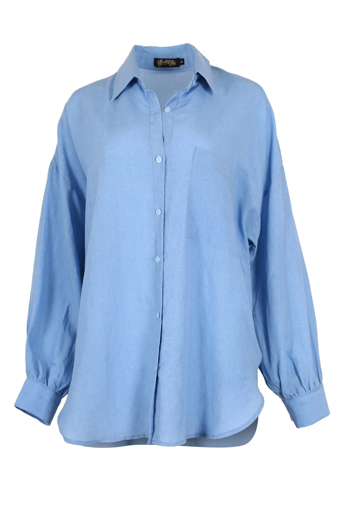 Le Bon Luminary Shirt Blue in Linen Blend