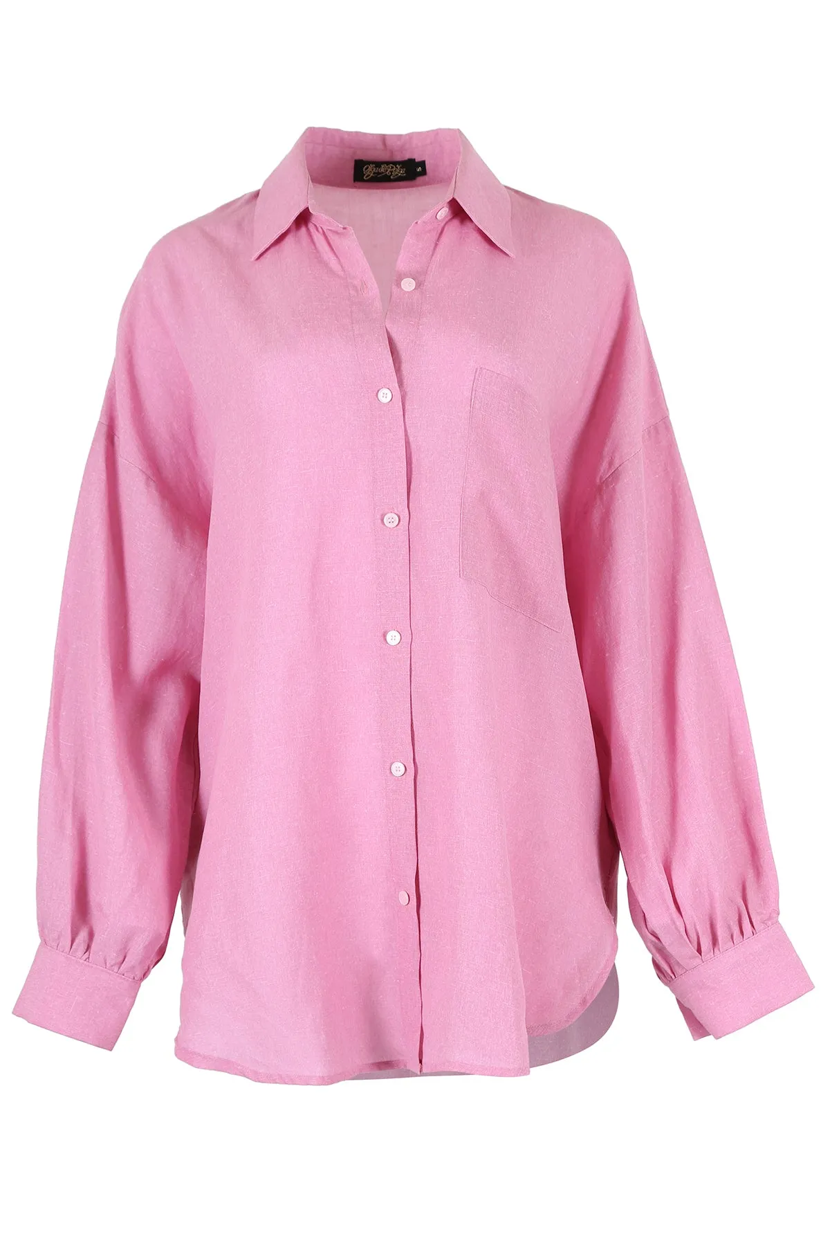 Le Bon Luminary Shirt Pink in Linen Blend