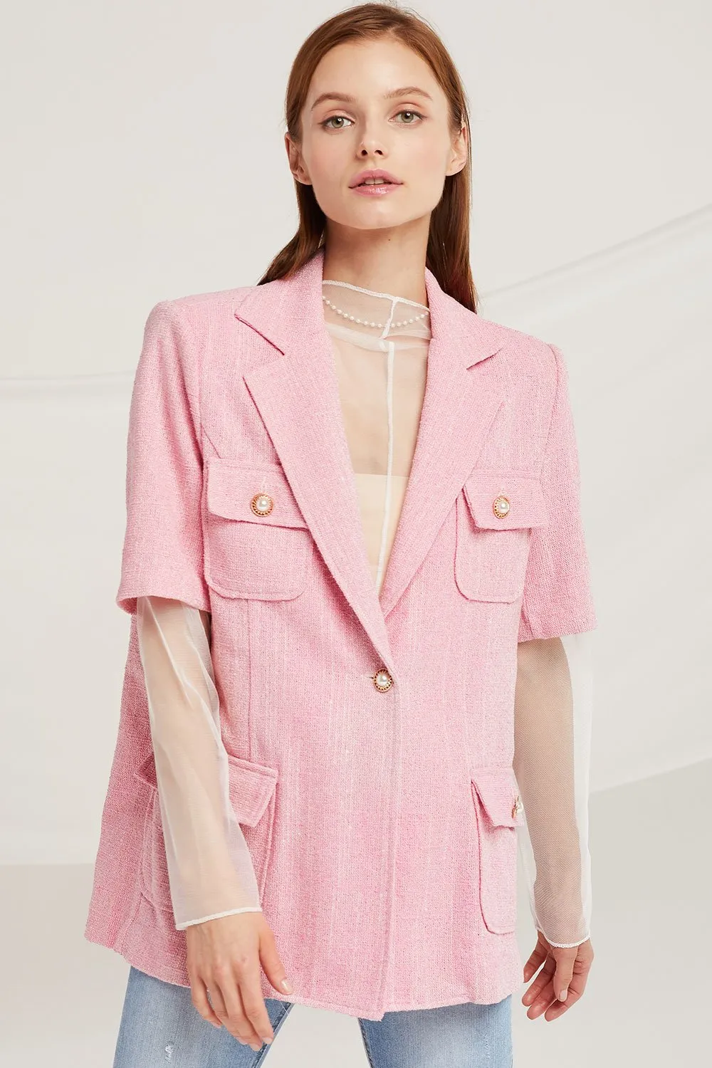 Leah Pearl Button Jacket