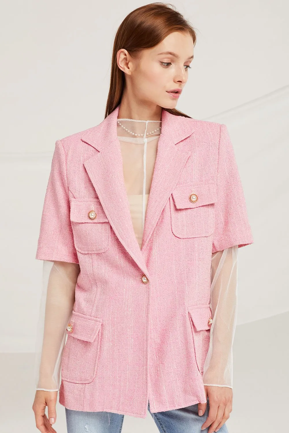 Leah Pearl Button Jacket