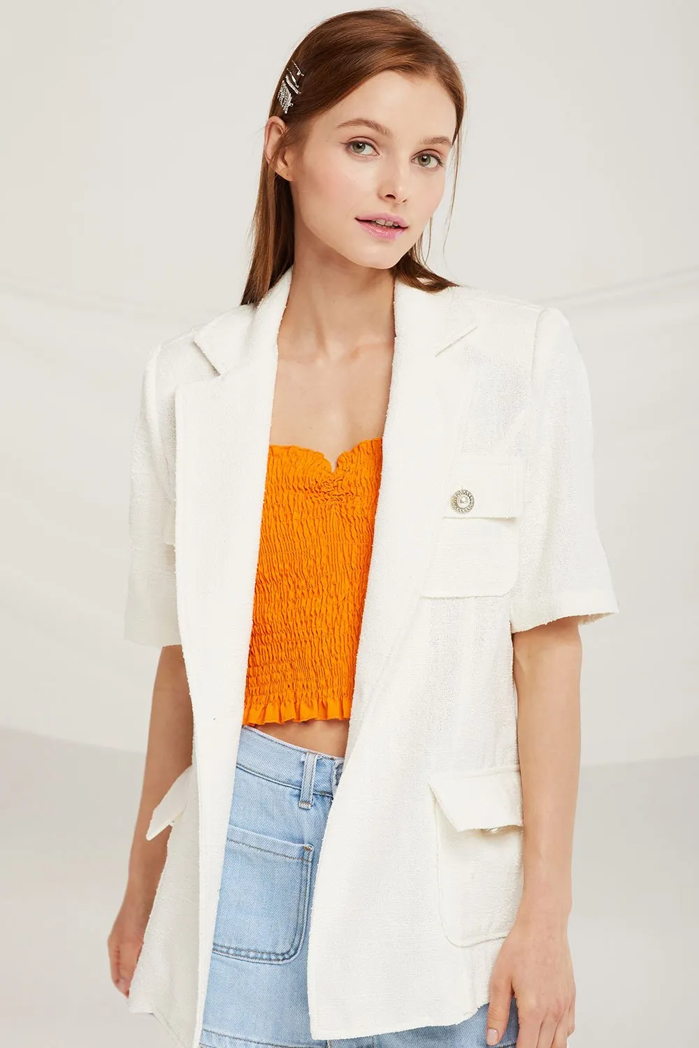 Leah Pearl Button Jacket