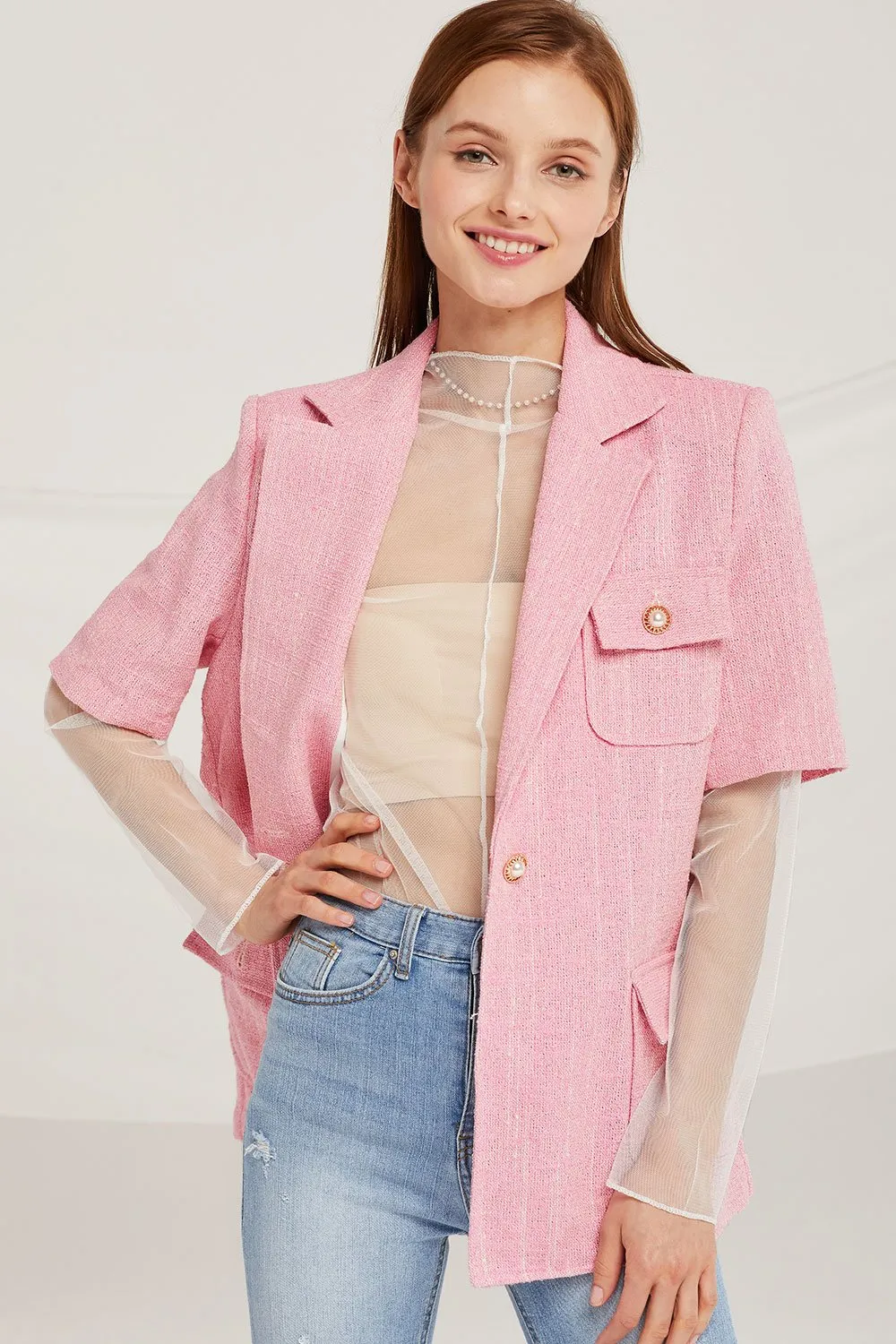 Leah Pearl Button Jacket