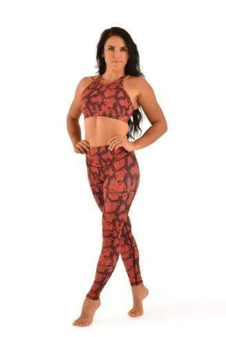 Lifestyle Sports Bra Burnt Orange Snake Print