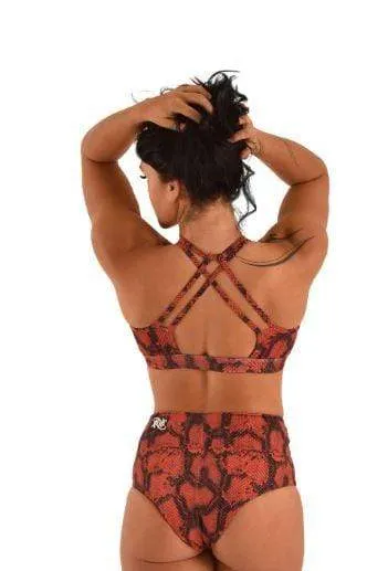 Lifestyle Sports Bra Burnt Orange Snake Print