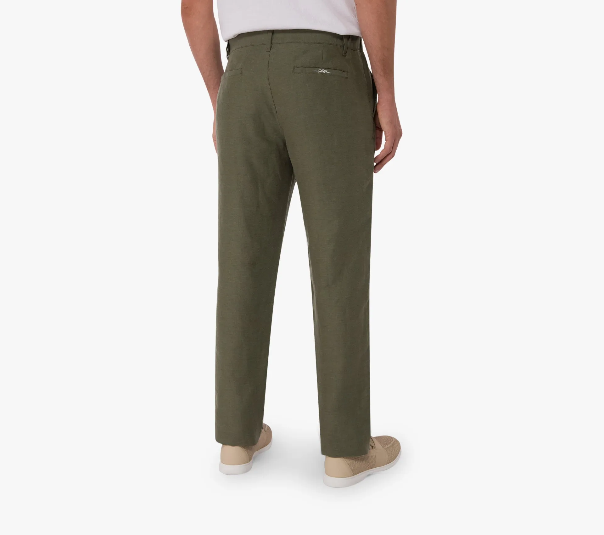 Linen and Silk Slim Fit Pants