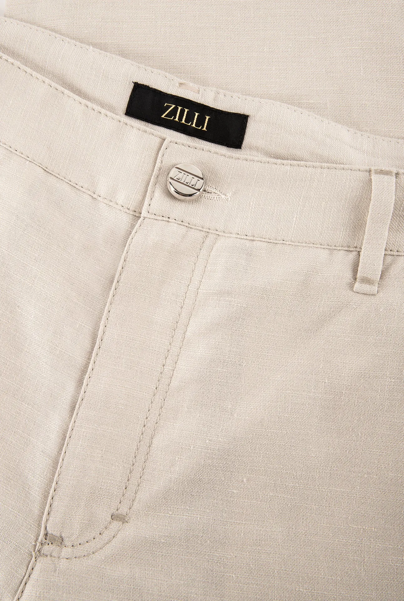 Linen and Silk Slim Fit Pants