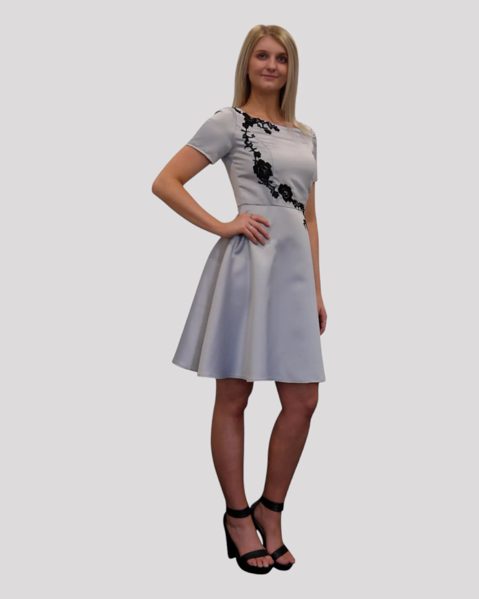 Lisa Silver Cocktail Party Dress