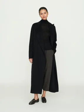 Long Coat with Pocket in Black