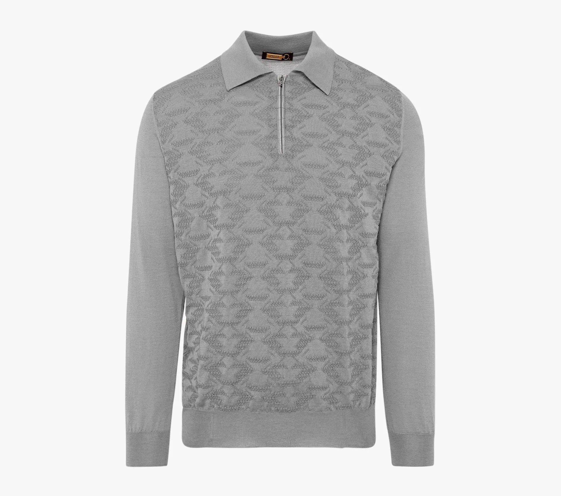 Long Sleeve Zipped Polo with "Vanisé Express" Pattern