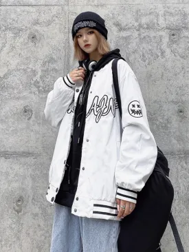 Loose Korean Student Baseball Uniform Jacket