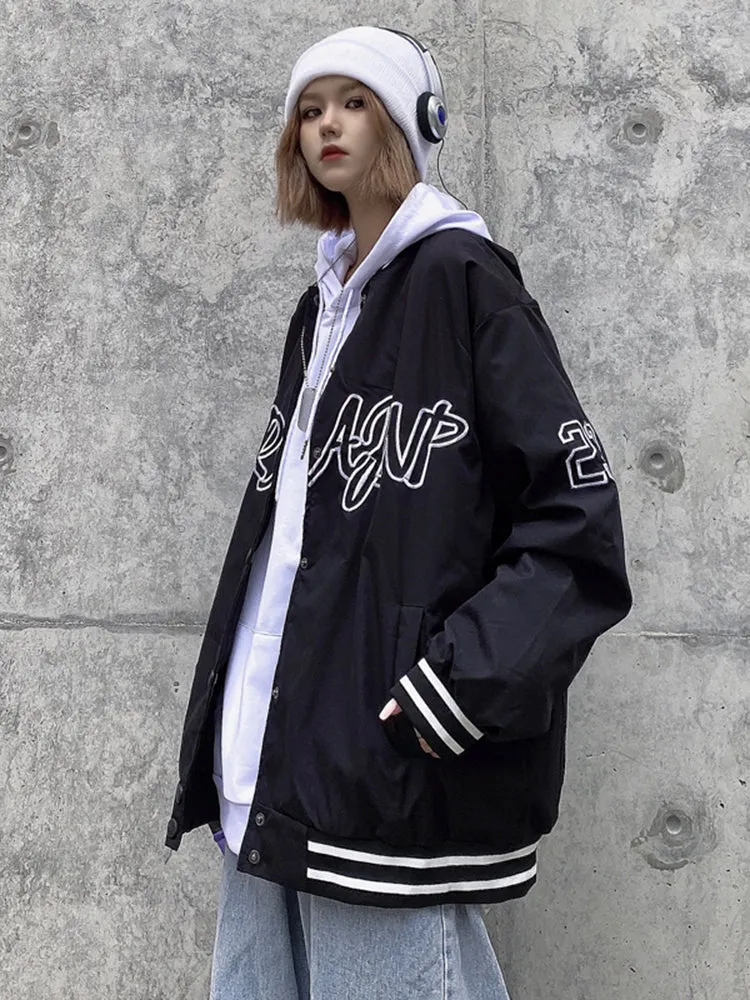 Loose Korean Student Baseball Uniform Jacket