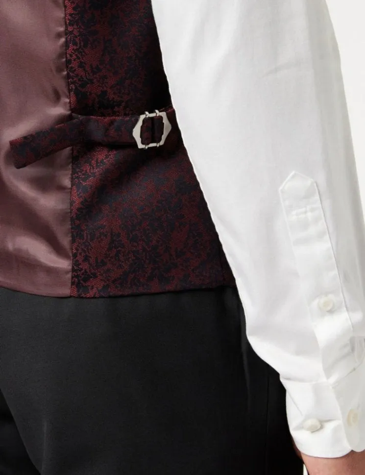 LUCA - MAROON PRINTED DINNER TUX JACKET