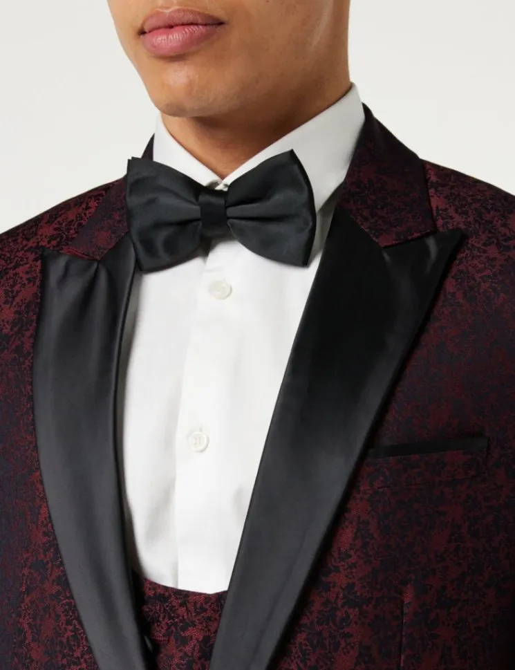 LUCA - MAROON PRINTED DINNER TUX JACKET