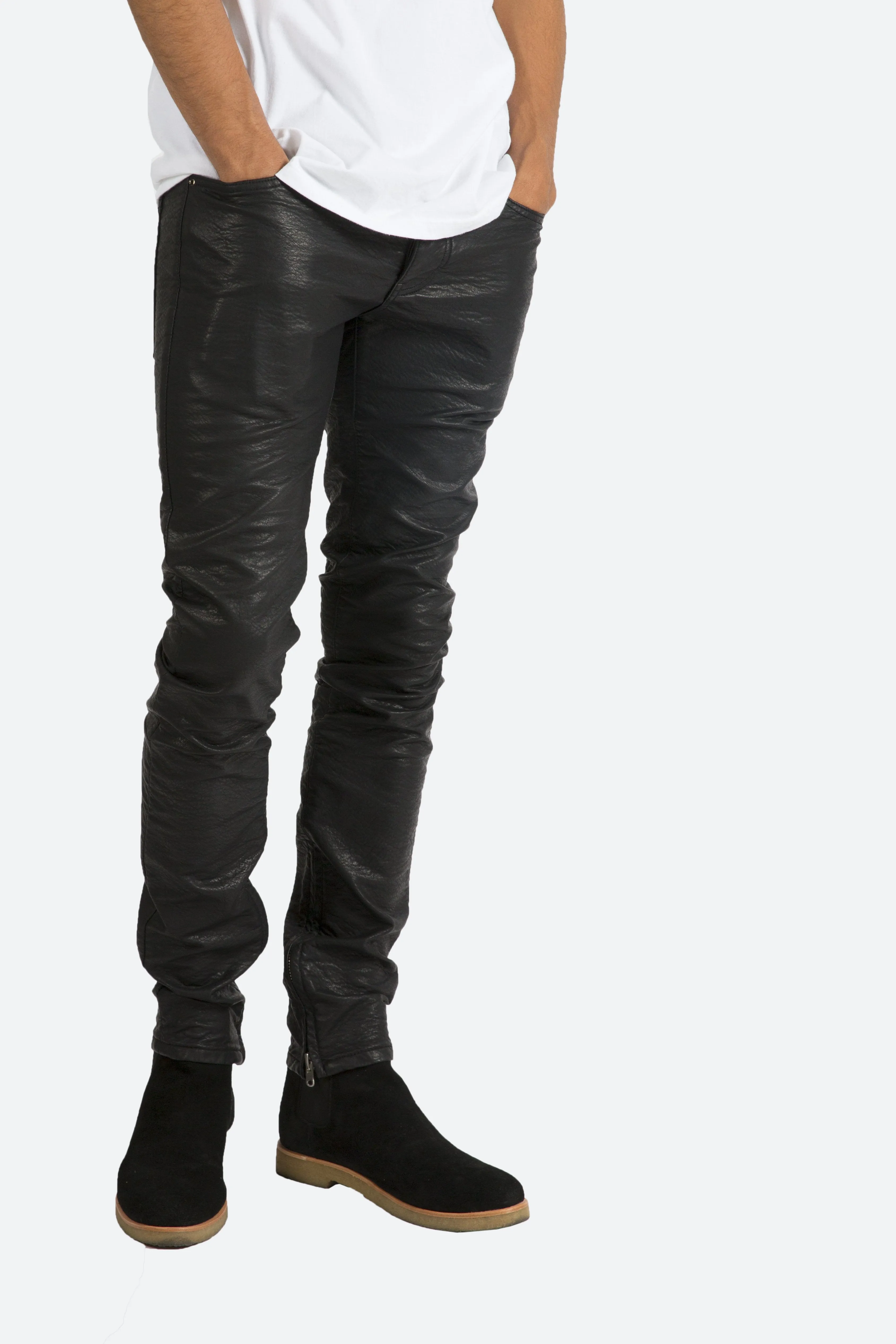 M134 Leather Pants - Black