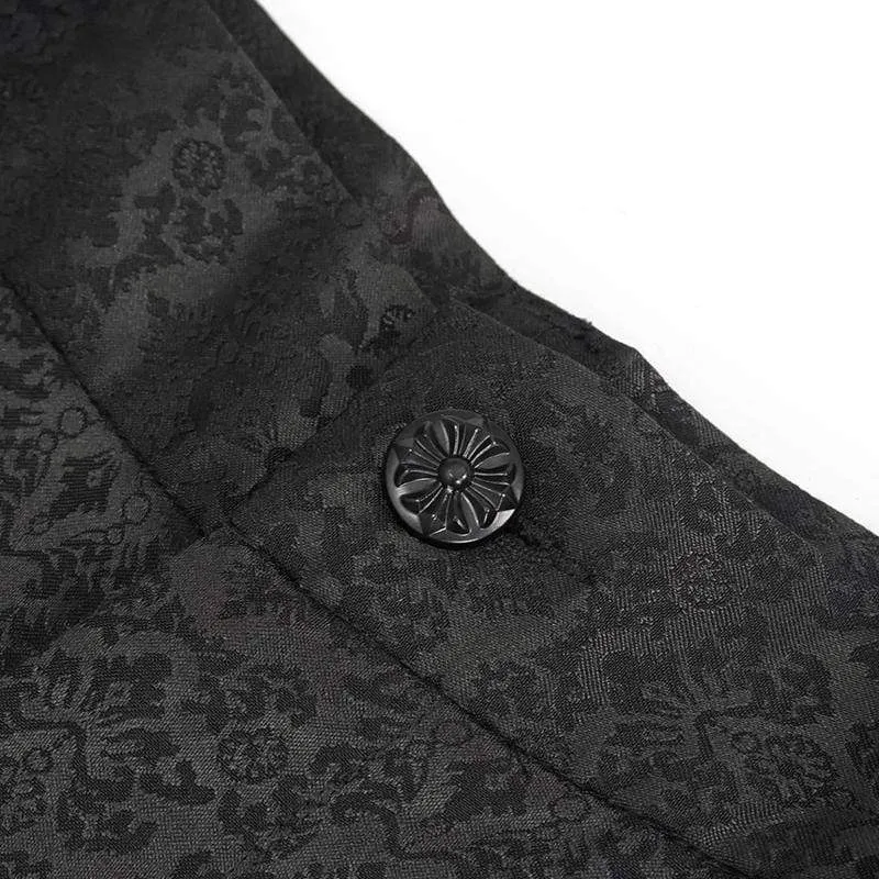 Men's Gothic Floral Jacquard Suit Pants