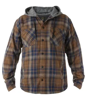 Men's Hooded Fleece Lined Flannel Shirt Jacket