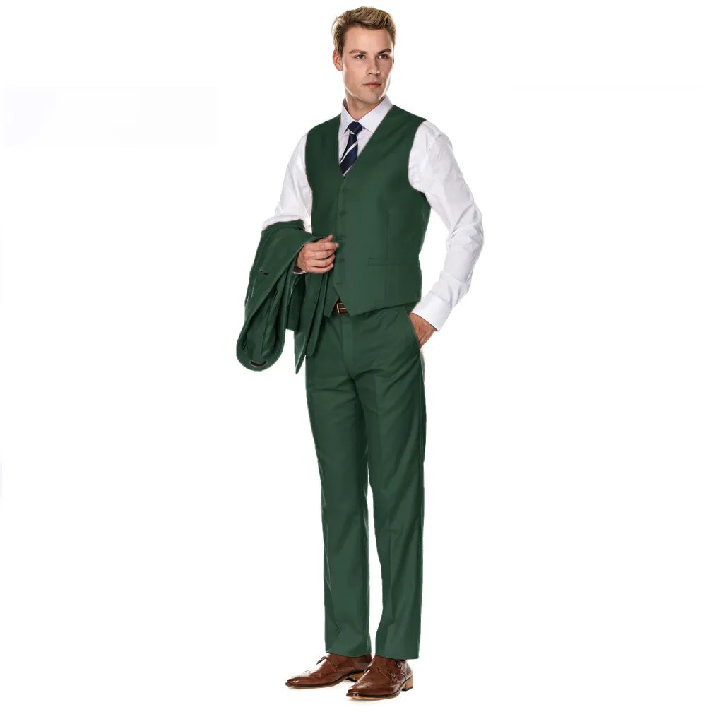 Men's Signature 3-Piece Slim Fit Suits (Lt Beige, Hunter Green, Copper)