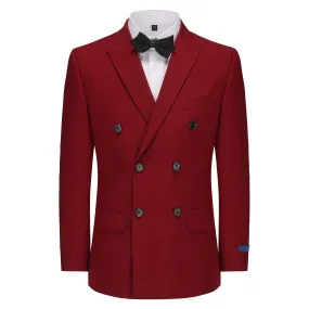 Men's Slim Fit 2-Piece Double Breasted Suit (Red)