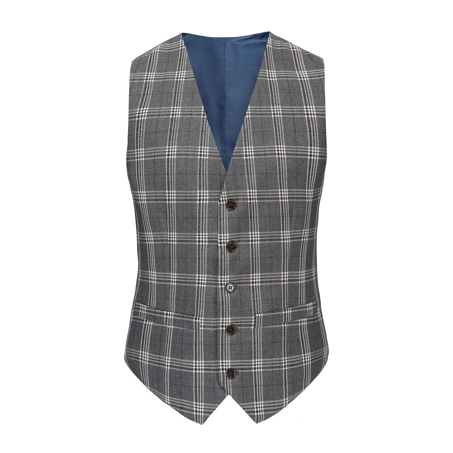 Men's Slim-Fit 3PC Check Plaid Suit