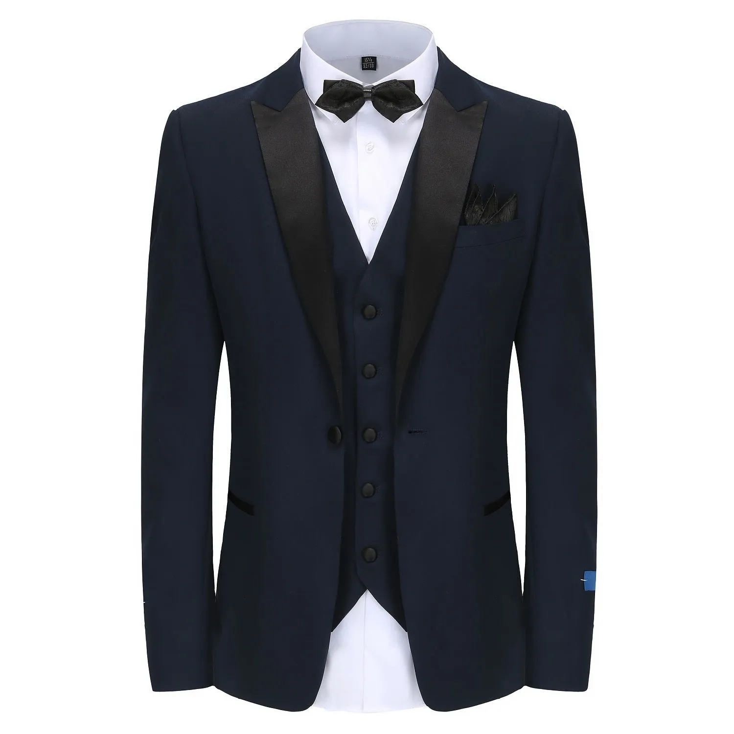 Men's Slim-Fit 3PC Satin Peak Lapel Tuxedo