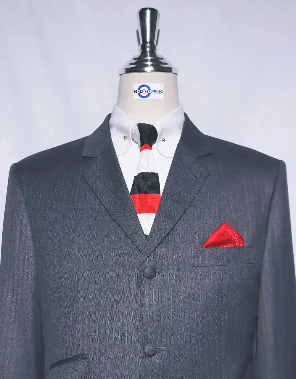 Mod Suit | 60s Mod Fashion Essential Grey Herringbone 3 Piece Suit