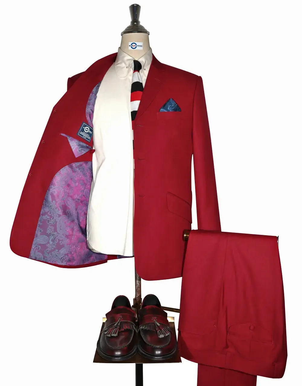 Mod Suit - 60s Style Red Wedding Suit