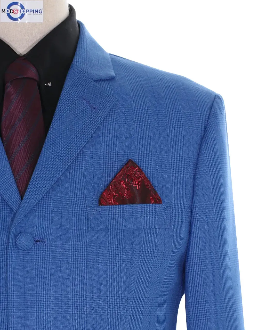 Mod Suit - Blue Prince Of Wales Check Suit