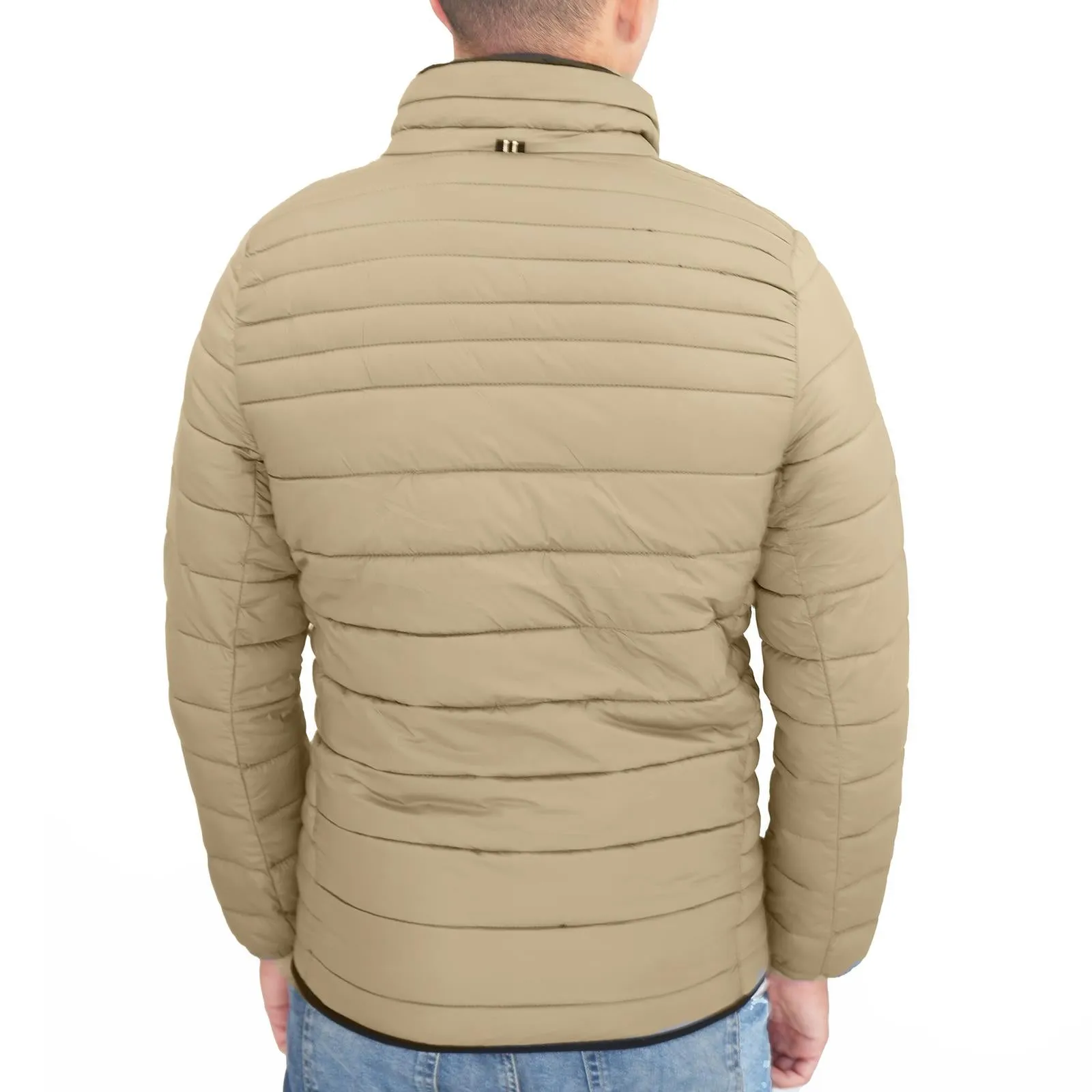 Nautica Performance Double Zip Puffer Jacket Tan