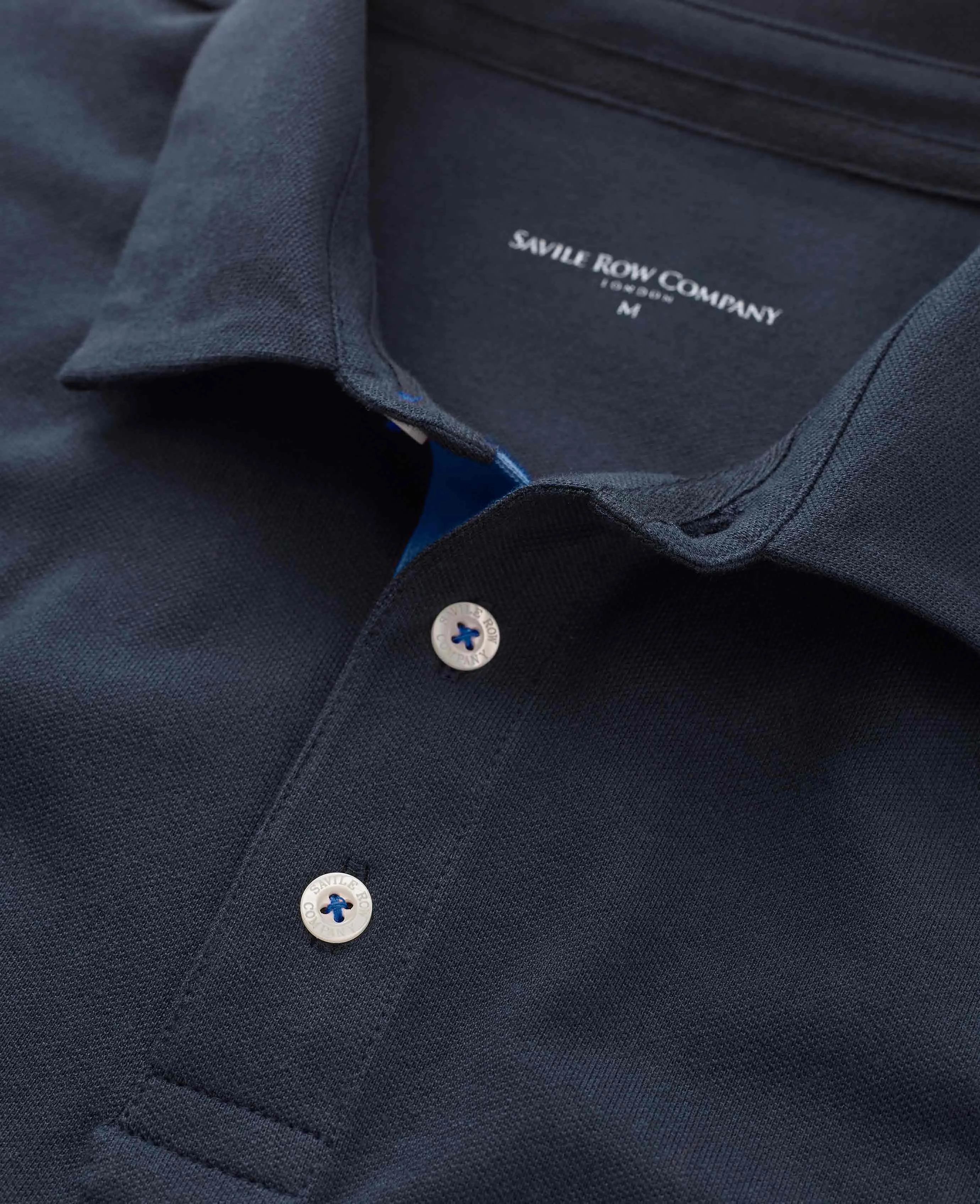 Navy Long Sleeve Polo Shirt