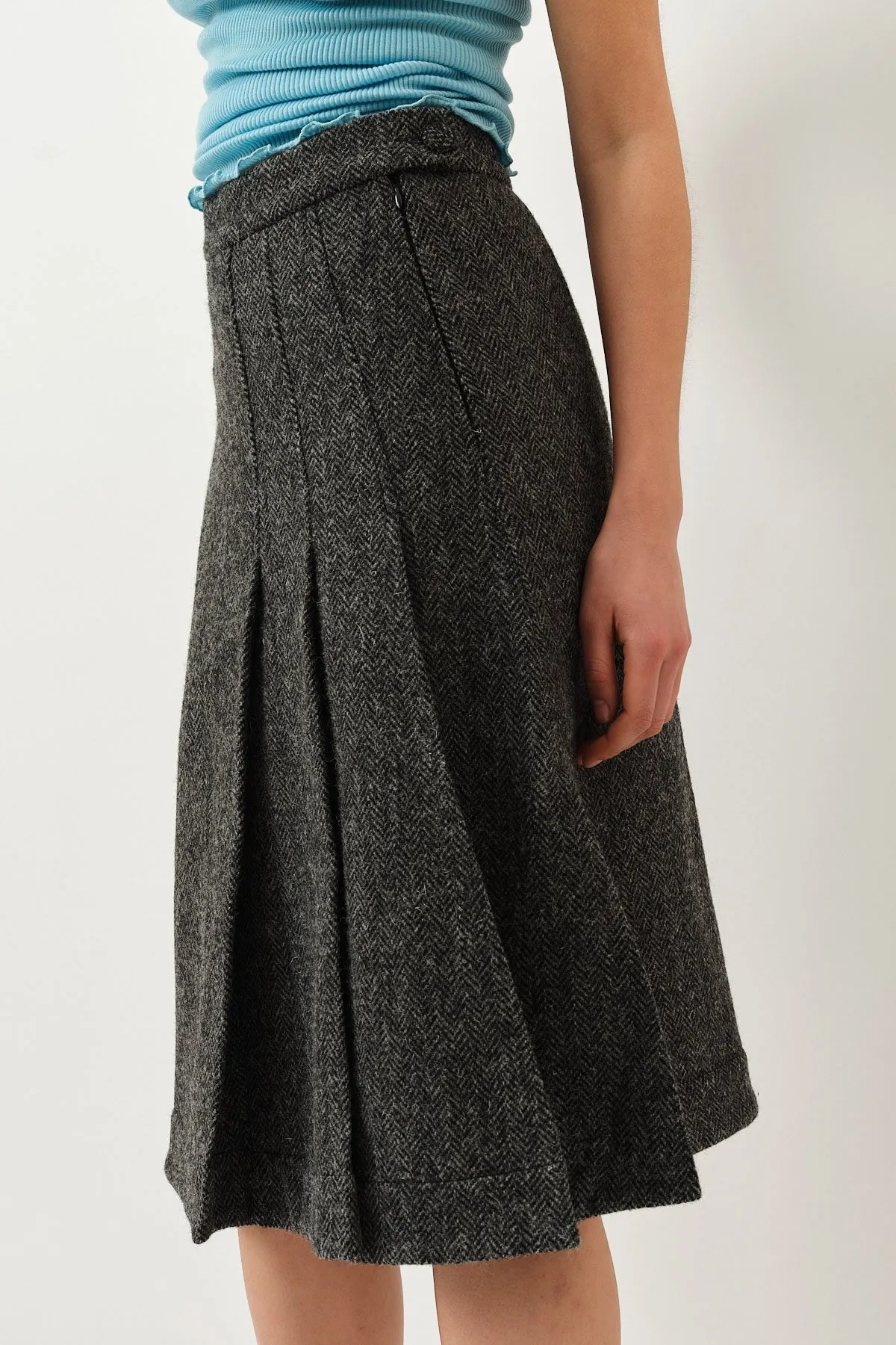 Nicoline Skirt — Herringbone Grey