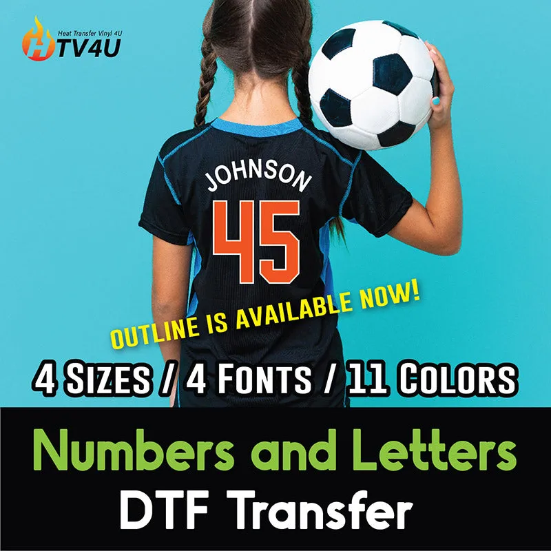 Numbers and Letters DTF Transfer